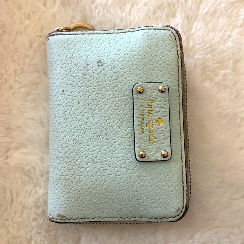 Kate Spade leather sea foam wallet